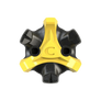 Front angle of the yellow and black Scorpion Stinger Golf Spikes