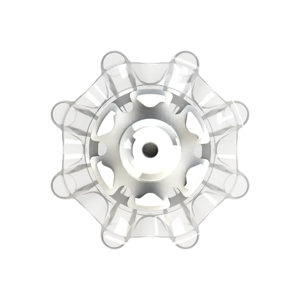 Back angle of white Pulsar Golf Spikes