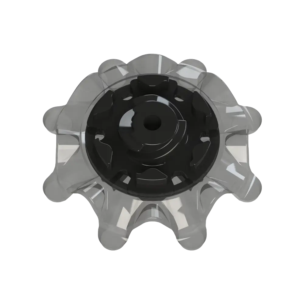 Back angle of the dark gray and black Pulsar Golf Spikes