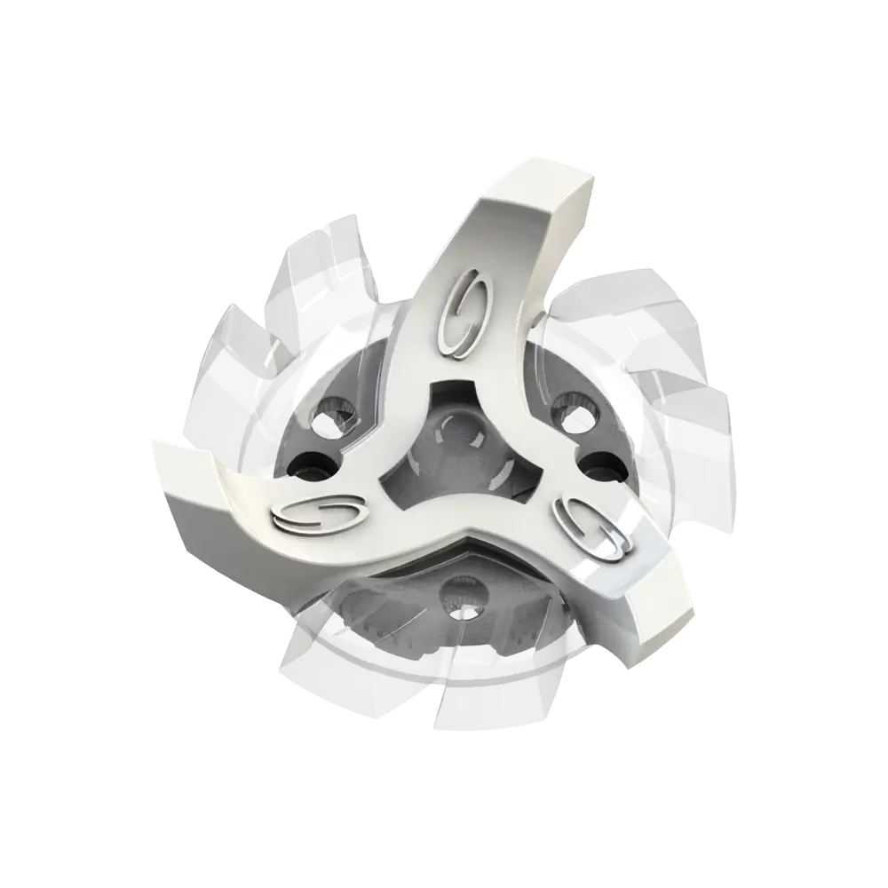 Side angle of white Tour Flex Pro Golf Spikes