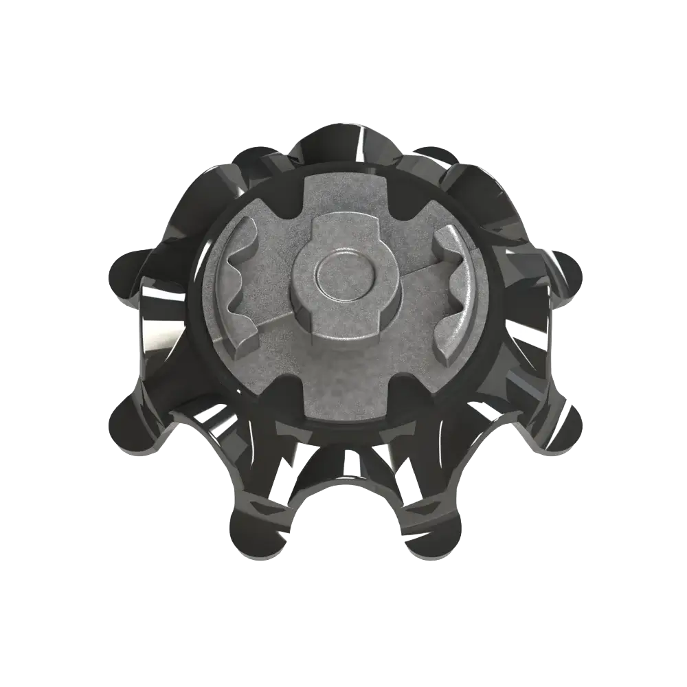 Back view of the Pulsar Golf Spikes black/silver