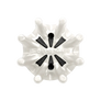 Front view of the white Pulsar Pins Golf Spike.