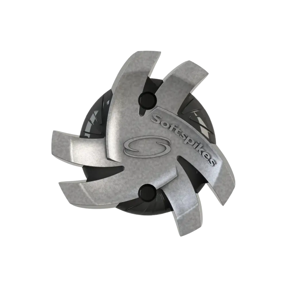 Front angle of silver Tornado Golf Spike