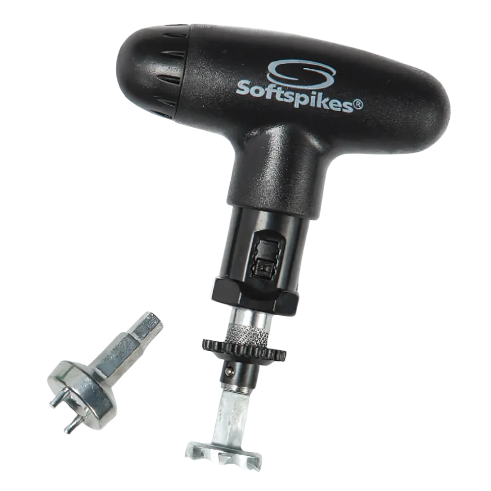 Black tool with 'Softspikes' branding on a white background