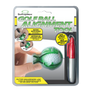 Golf ball alignment tool packaging with green golf ball and red marker on a white background