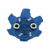 Front side angle of blue Pivix Golf Spikes