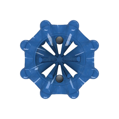 Front angle of blue Pulsar Golf Spikes