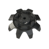 Top view of Black Widow golf traction spike on a white background