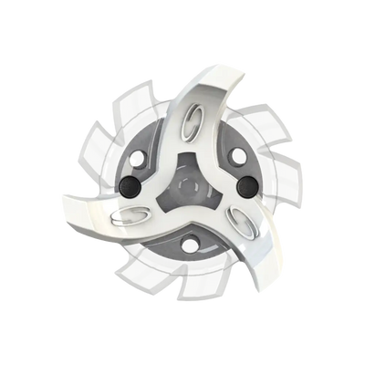 Front angle of white Tour Flex Pro Golf Spikes