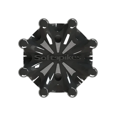 Front view of the Pulsar Golf Spikes black/silver