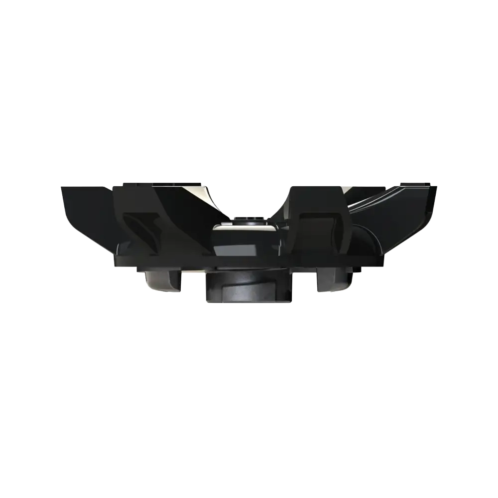 Side view of black Stealth spikes. 