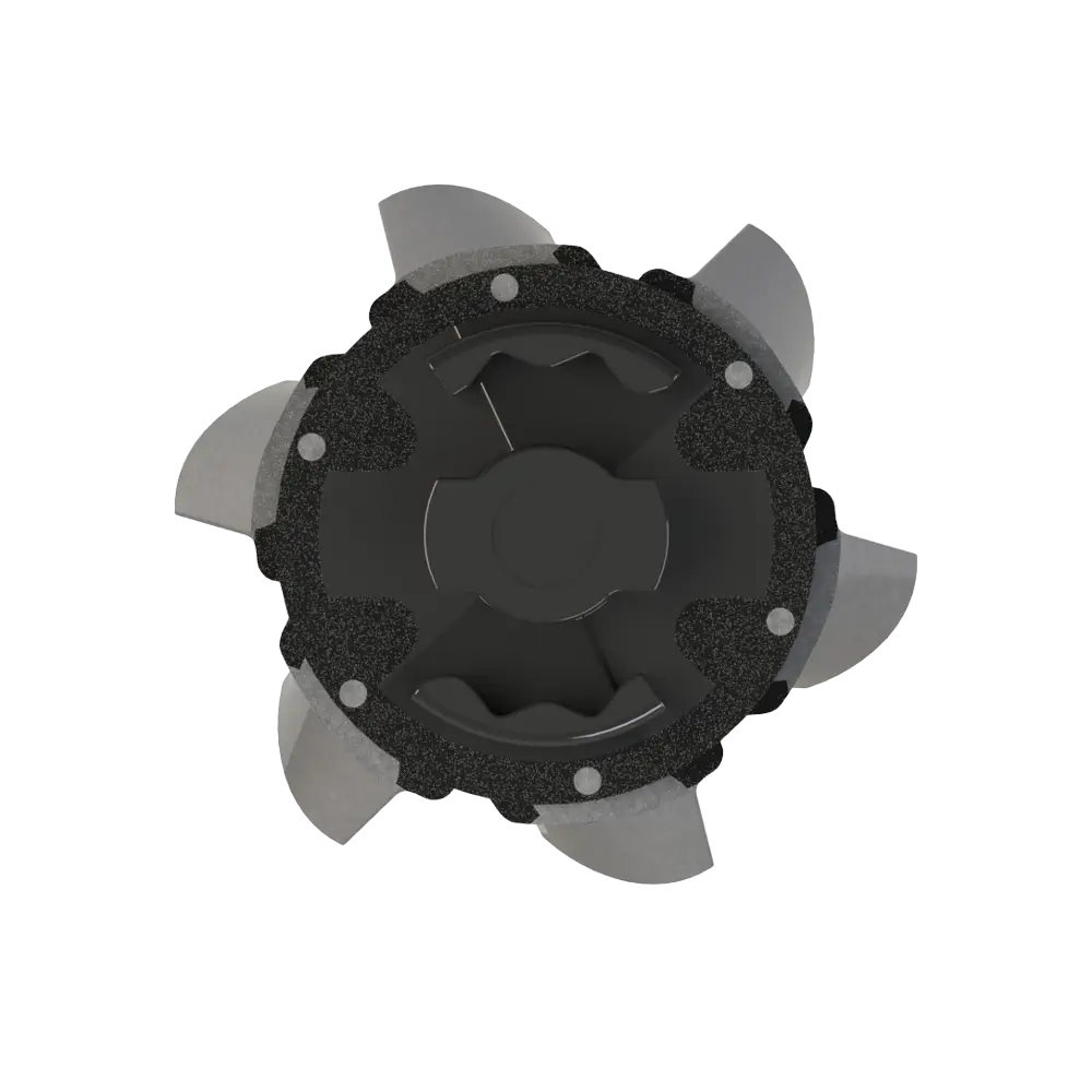 Back angle of silver and black Helix Golf Spike.