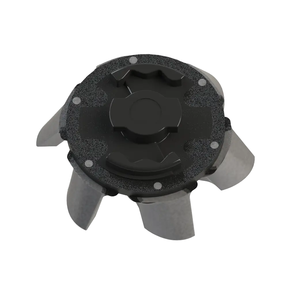 Back angle of silver and black Helix Golf Spike 