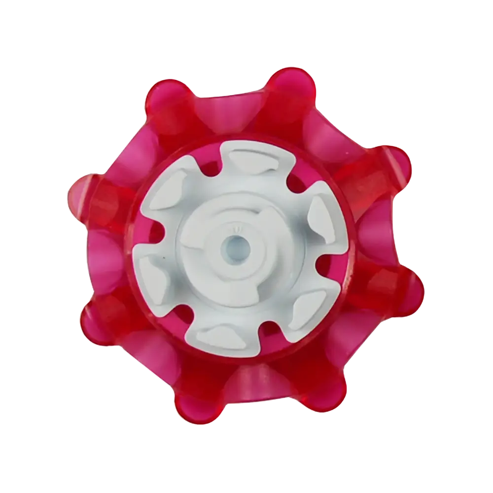 Back view of the Pulsar Golf Spikes berry/white.