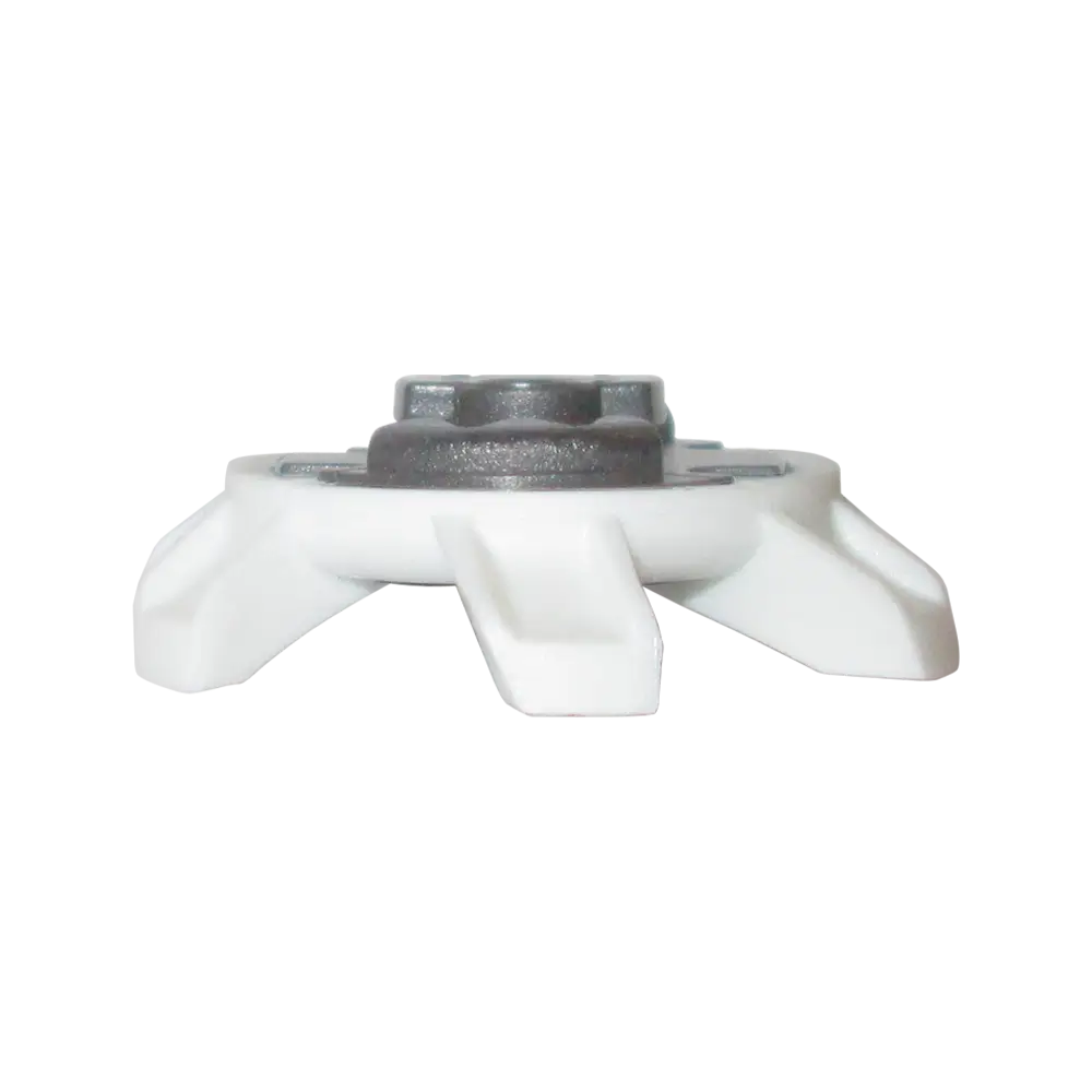 Side view of the Stealth Golf Spikes PINS White/Silver.