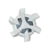 Top view of the Stealth Golf Spikes PINS White/Silver.