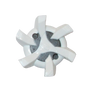 Top view of the Stealth Golf Spikes PINS White/Silver.