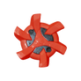 Top view of the Stealth Golf Spikes PINS Chilling Red/Black. 