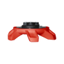 Side view of the Stealth Golf Spikes PINS Chilling Red/Black. 