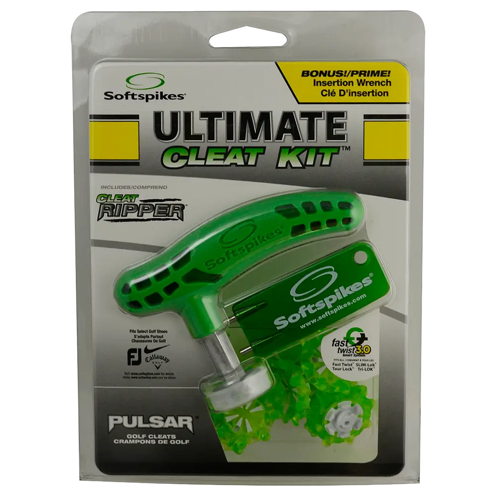 Ultimate Cleat Kit Pulsar Green and White packaging. 