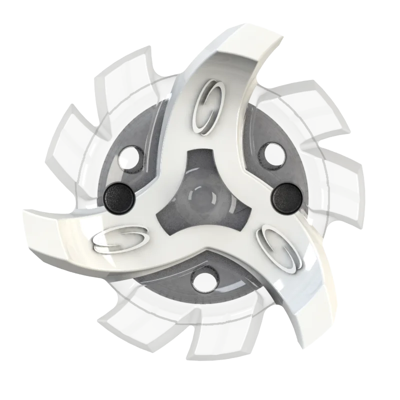 Top view of the white/translucent Nike Tour Flex Pro/Tornado Golf Spike. 