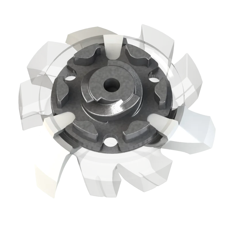 Bottom view of the white/translucent Nike Tour Flex Pro/Tornado Golf Spike. 