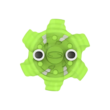 Front angle of green Pivix Golf Spikes