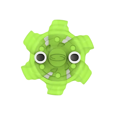 Front angle of green Pivix Golf Spikes