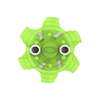 Front angle of green Pivix Golf Spikes