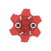 Front angle of red Pivix Golf Spikes
