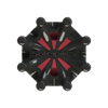Front angle of black and red Pulsar Golf Spikes