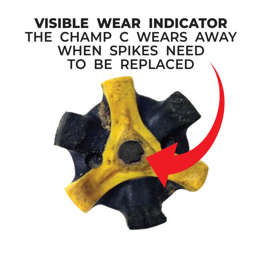 Upclose of the Scorpion Stinger Golf Spike showing the visible wear indicator 