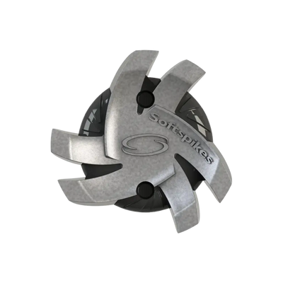 Front angle of silver Tornado Golf Spike