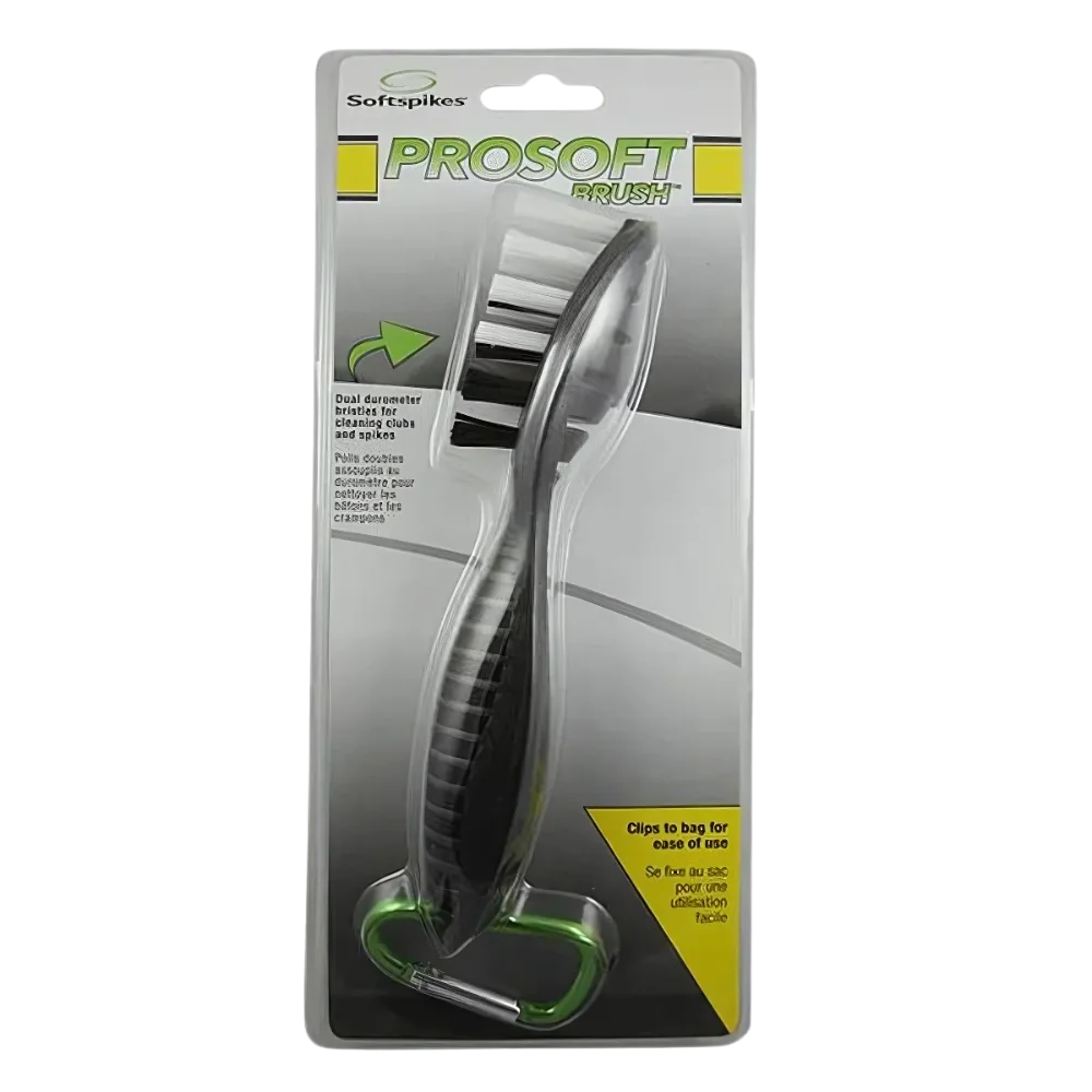 Prosoft brush packaging with clear plastic cover on a white background